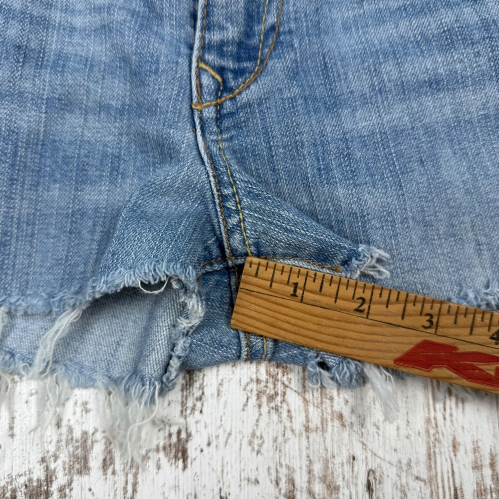 VTG Y2K Old Navy The Diva Low Rise Micro Mini Short Sz 2 Indie Sleeze Light Wash - Picture 7 of 9